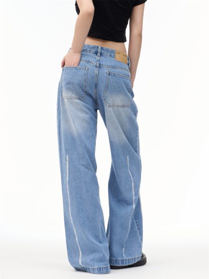 Female American Retro Personalized Split Wide Leg Pants - Image 3