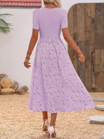 Clasi Floral Print Scoop Neck Dress Maxi Women Outfit - Image 5