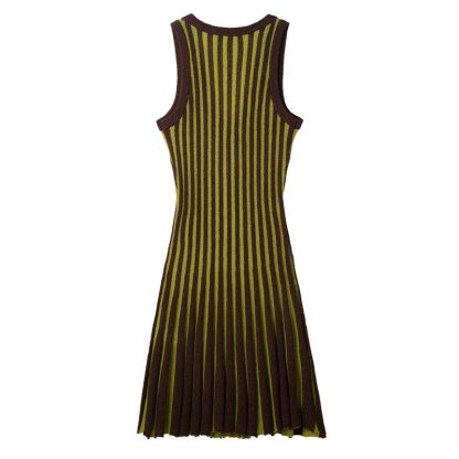 European And American Style Fashion Sexy Hot Girl Striped Knitted Dress - Image 2
