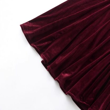 European And American Fashion Velvet Temperament Wave Skirt - Image 4