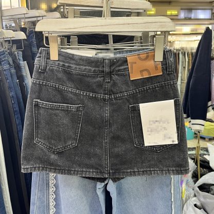 Slim Fit Slimming Versatile High Waist Simple Hot Girl Denim Skirt - Image 5