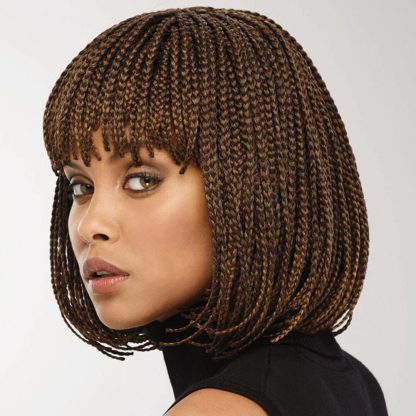 Braid Wig, Female Short Hair, Wave Head Wig, Full Top Chemical Fiber Headgear - Image 4
