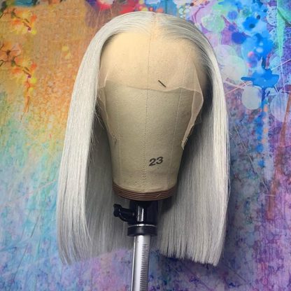European And American Lace Wig Before The Division Of Silver White Long Straight Hair - Image 5