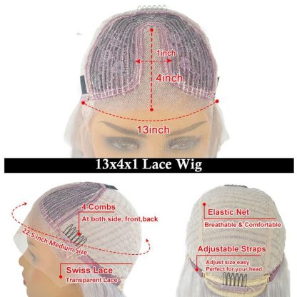 European And American Lace Wig Before The Division Of Silver White Long Straight Hair - Image 4
