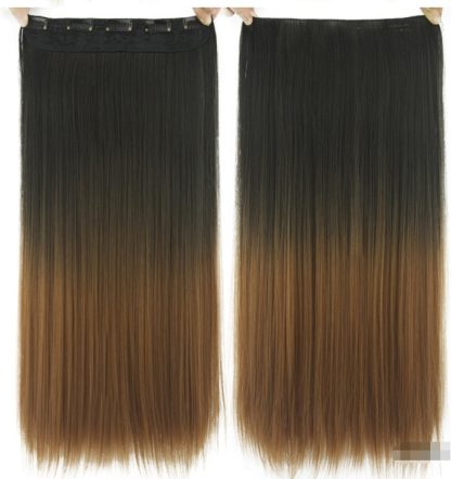 Dyed Gradual Straight Hair Clip Clip, Curtain T-color Hair Extension Piece - Image 3
