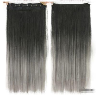 Dyed Gradual Straight Hair Clip Clip, Curtain T-color Hair Extension Piece - Image 4
