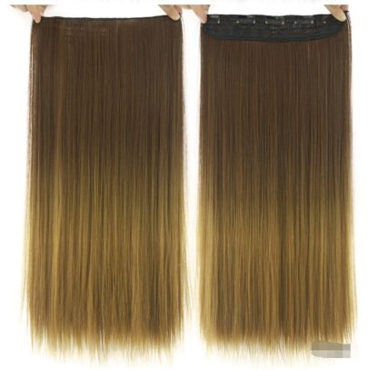 Dyed Gradual Straight Hair Clip Clip, Curtain T-color Hair Extension Piece - Image 5
