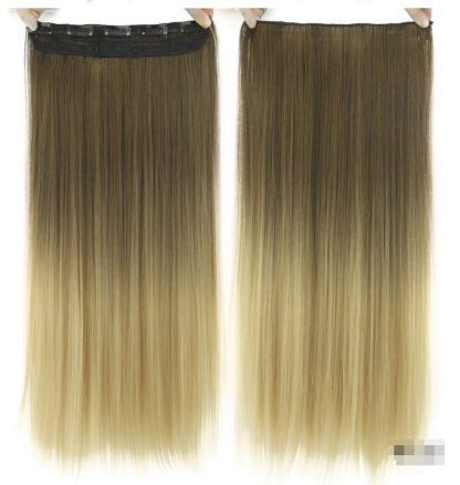 Dyed Gradual Straight Hair Clip Clip, Curtain T-color Hair Extension Piece - Image 6
