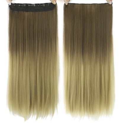 Dyed Gradual Straight Hair Clip Clip, Curtain T-color Hair Extension Piece - Image 7
