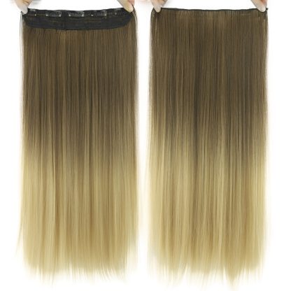 Dyed Gradual Straight Hair Clip Clip, Curtain T-color Hair Extension Piece - Image 10