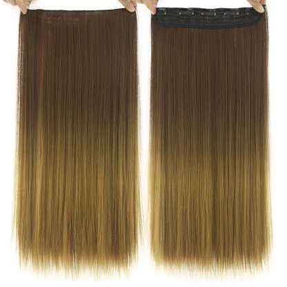 Dyed Gradual Straight Hair Clip Clip, Curtain T-color Hair Extension Piece - Image 8