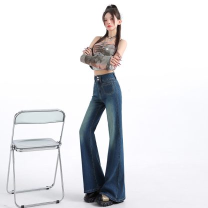 Small Loose American Style Leg-free Flared Pants - Image 3