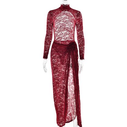 Slim-fit See-through Two-piece Half Turtleneck Bare Back - Image 6
