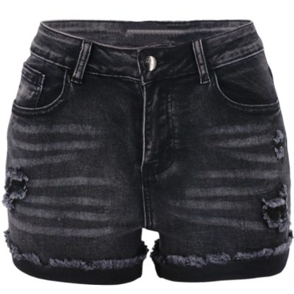 High Elastic Black High Waist Denim In Stock Women's Jeans - Image 4