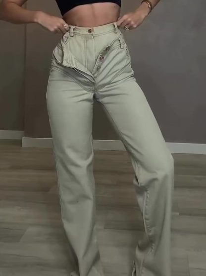 High Waist Double Jeans - Image 3