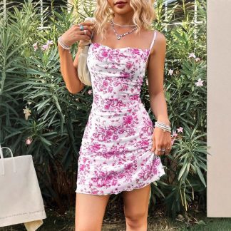 Women's Summer Hot Girl Floral Slip Dress Waist Dress