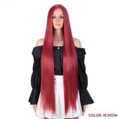 Long Straight Hair Synthetic Fiber Headgear - Image 7