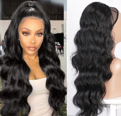 Wig Big Wave Drawstring Ponytail Matte High Temperature Silk Chemical Fiber Wig - Image 2
