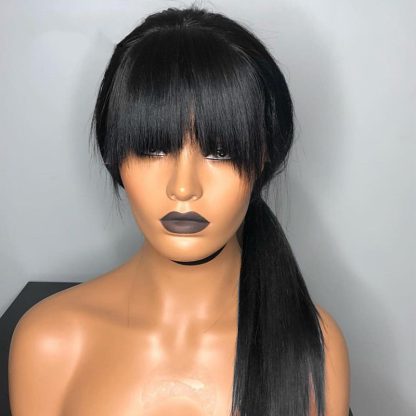 Chemical fiber mid-length straight hair - Image 2