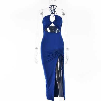Sexy Halterneck Lace-up Split Dress Summer Y2K Fashion Party Baech Long Dresses For Womens Clotjing - Image 9