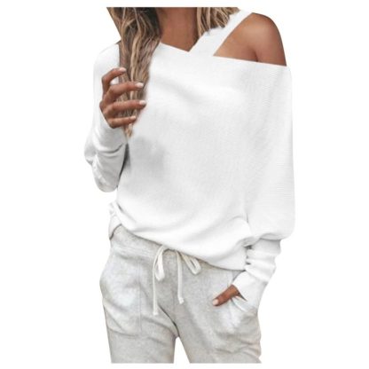 Off-shoulder Raglan Top T-shirt Women's Clothing - Image 5