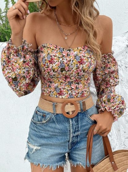 Women's Printed Casual Off-the-shoulder Dress - Image 6