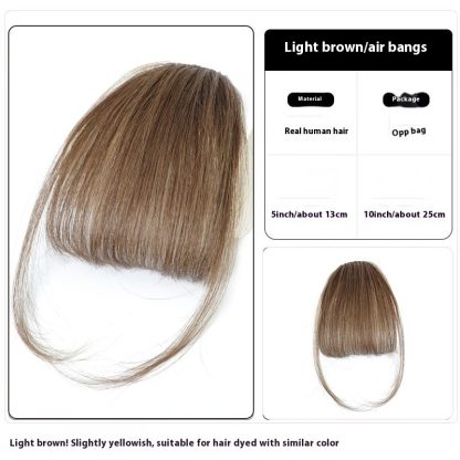 Women's Air Natural Forehead Invisible Seamless Hair-free Seam Full Real Bangs Wig Set - Image 10