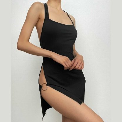 Backless Hollow-out Halter Women's Tight Dress - Image 2