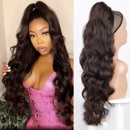 Wig Big Wave Drawstring Ponytail Matte High Temperature Silk Chemical Fiber Wig - Image 3