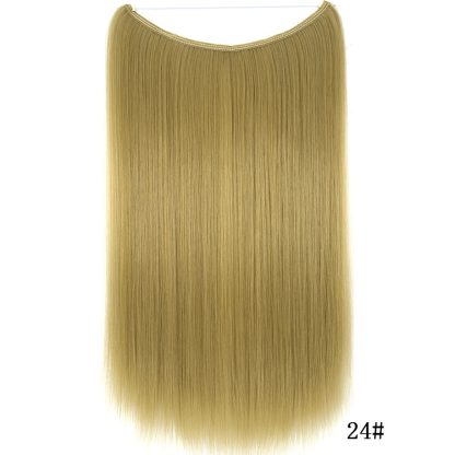 22 inches Invisible Wire No Clips in Hair Extensions Secret Fish Line Hairpieces Silky Straight Synthetic - Image 3