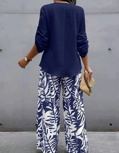 Tropical Printed Women's Casual Suit - Image 3