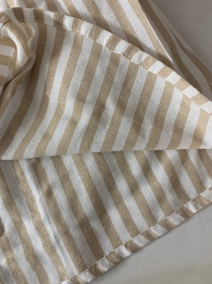 V-neck Striped Loose Short-sleeved Cotton And Linen Shirt - Image 5