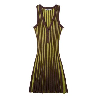 European And American Style Fashion Sexy Hot Girl Striped Knitted Dress