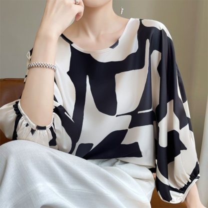 Loose Slimming High-end Shirt Printed Korean Style Outerwear - Image 2