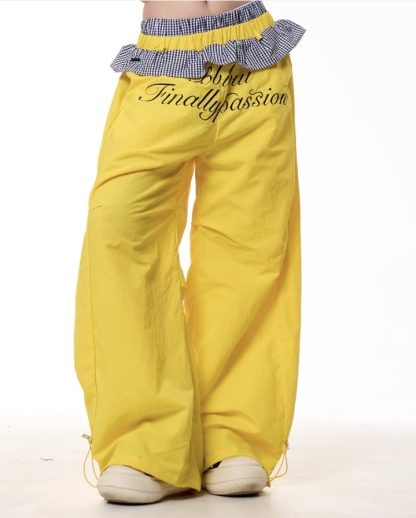 Plaid Stitching Wide Leg Pants Women's Loose Quick-drying Pants - Image 4