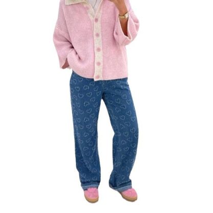 Denim Trousers Love Crochet Wash Straight - Image 5