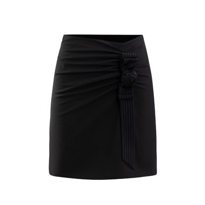 Black Rose Three-dimensional Flower Package Hip Skirt - Image 2