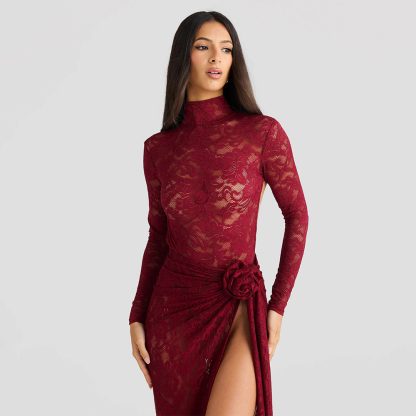 Slim-fit See-through Two-piece Half Turtleneck Bare Back - Image 2