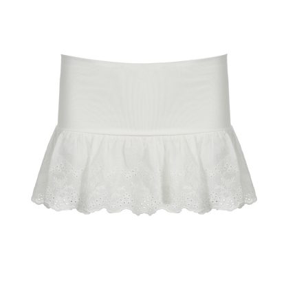 French High Waist Elastic Double Layer Lace Stitching Pantskirt - Image 5
