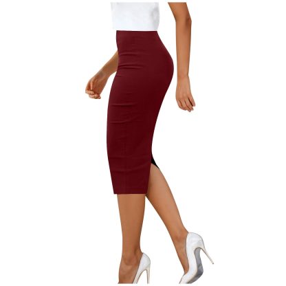 Pure Color Tight Hip Zipper Suit Skirt Mid-length - Image 6
