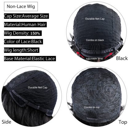 Ladies African Small Curly Hair Dyeing Short Curly Hair Wig Button Net Hair Cover - Image 5