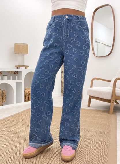 Denim Trousers Love Crochet Wash Straight - Image 6