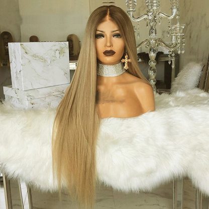 Linen with long straight hair Headgear - Image 2