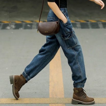 High Waist Work Clothes Jeans Women's Loose - Image 3