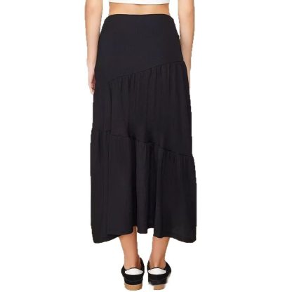 High Waist Elastic Skirt Irregular Pleated A- Line Big Hem Dress - Image 5