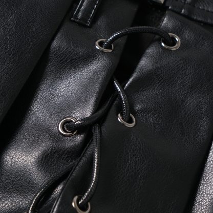 Fashion Leather Stitching Pleated Skirt Women - Image 5