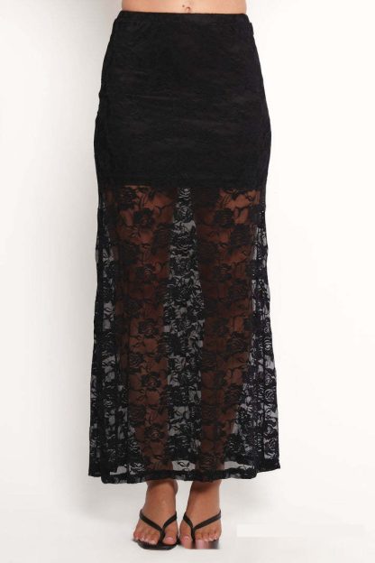Sexy Hollow Out Lace Skirt Women's Elegant A- Line - Image 6