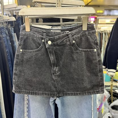 Slim Fit Slimming Versatile High Waist Simple Hot Girl Denim Skirt - Image 3