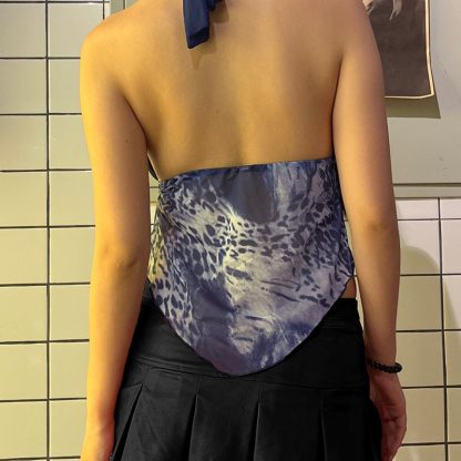 New Slim Fit Backless V-neck Halter Sling Top For Women - Image 4