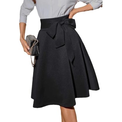 Elastic Knitted High Waist Strap Retro Skirt - Image 5